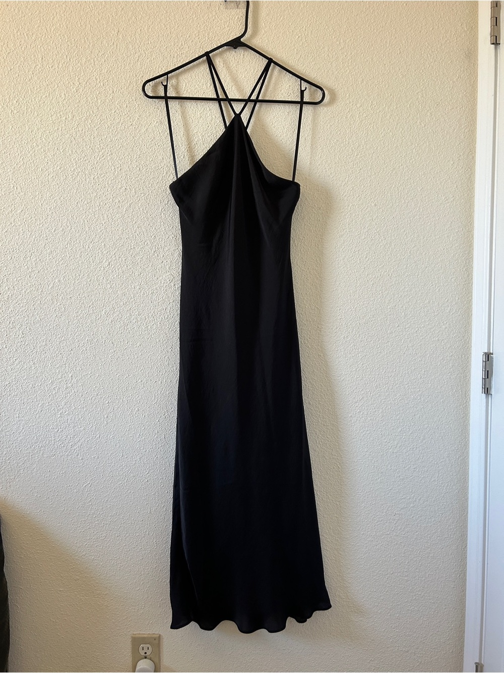 Naked Zebra Black Strappy Maxi Slip Dress